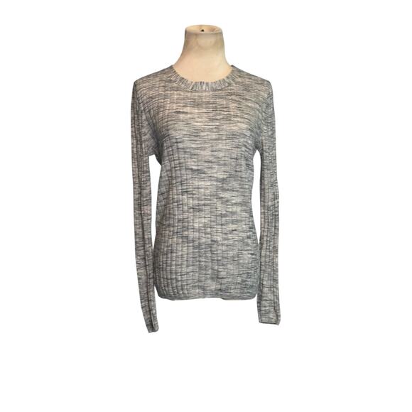 Banana Republic gray merino wool long sleeves ribbed knit top size M - Picture 7 of 13